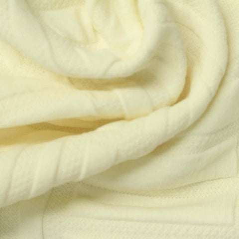 Cream Vertical-Stripe Jacquard, Polyester, 290 gsm