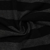 Black Horizontal-Stripe Jersey Knit, Cotton — photo 3