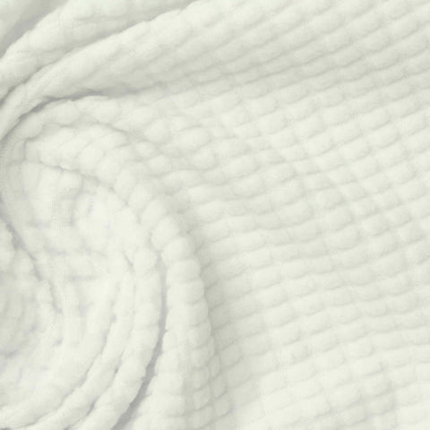 Polyester Stretch Fleece Fabric, 260 gsm, 150 cm — White