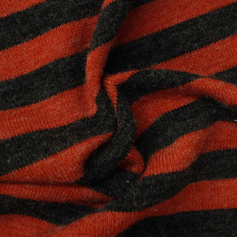 Dark Grey Stripes Jersey Knit, Polyester, 340 gsm