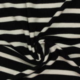 Black Horizontal-Stripe Jersey Knit, Viscose — photo 3