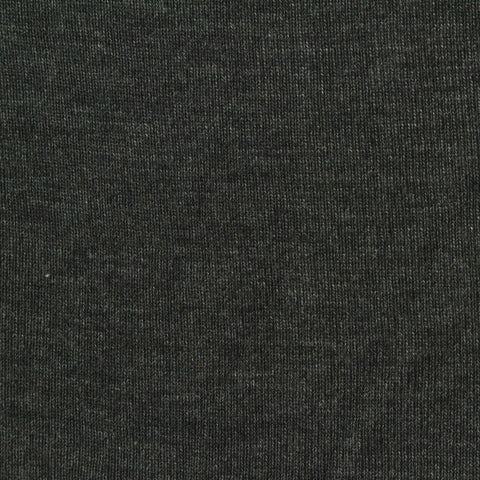 Dark Grey Marl Rib Knit, Cotton-Poly, 165 gsm