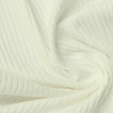 Cotton Polyester Stretch Rib Knit Fabric, 220 gsm, 120 cm — White — photo 3