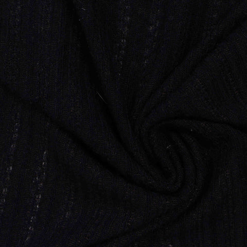 Dark Charcoal Marl Rib Knit, Polyester
