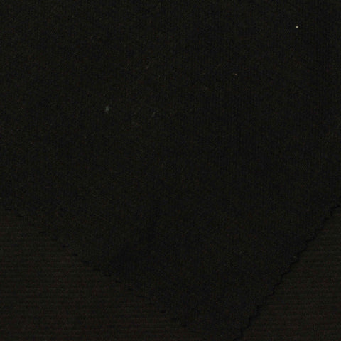 Brushed Cotton Polyester Interlock Knit Fabric, 280 gsm — Black