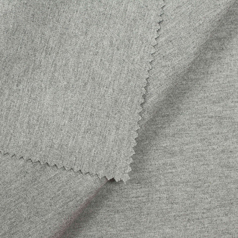 Heather Grey Marl Ponte Knit, Viscose-Poly