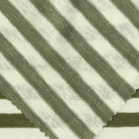 Striped Viscose Jersey Knit Fabric, 170 gsm, 170 cm — Green