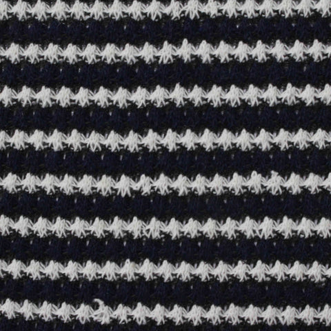 White Stripes Rib Knit, Poly-Cotton