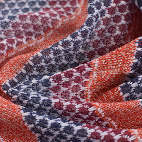Orange Stripes Chunky Knit, Polyester, 176 gsm