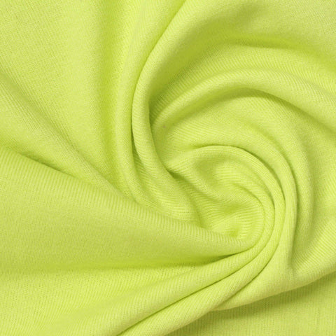 Polyester Viscose Blend Stretch Rib Knit Fabric, 210 gsm, 173 cm — Green