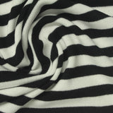 Black Horizontal-Stripe Jersey Knit, Poly-Viscose — photo 3