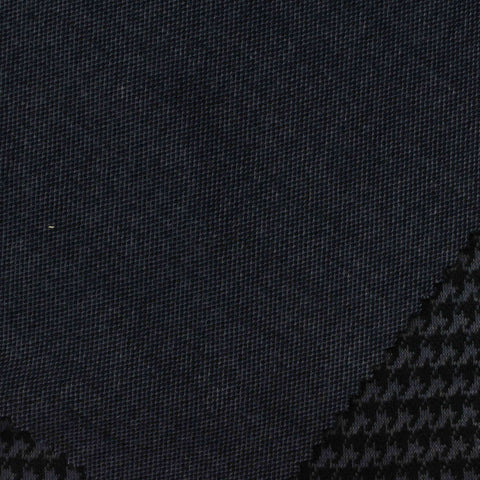 Navy Tone-on-Tone Houndstooth Jacquard, Poly-Viscose