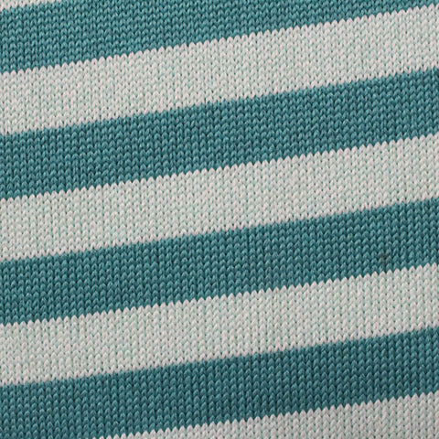 Teal Horizontal-Stripe Rib Knit, Poly-Viscose, 300 gsm