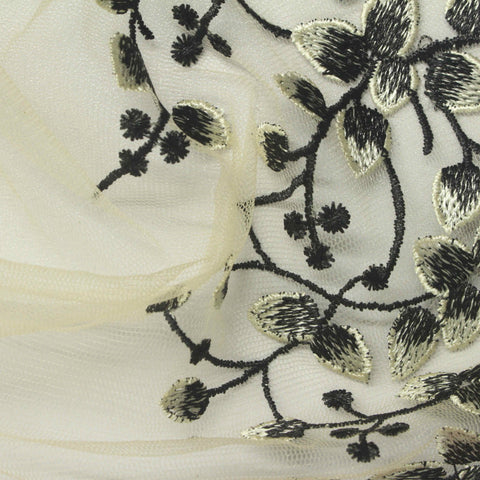 Black Floral Mesh