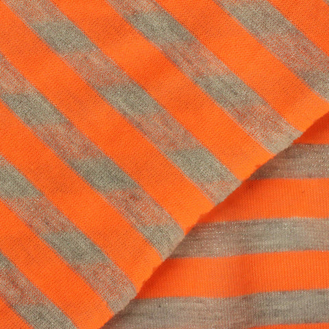 Orange Horizontal-Stripe Knit, Poly-Metallic
