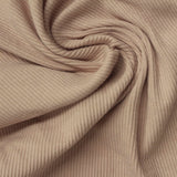 Cotton Stretch Rib Knit Fabric, 230 gsm, 135 cm — Beige — photo 3