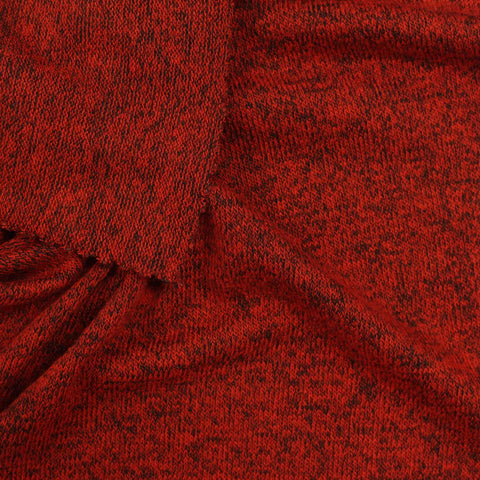 Red Marl Chunky Knit, Viscose-Poly, 218 gsm