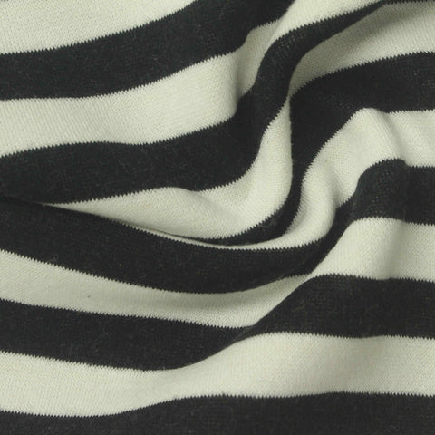 Black Stripes French Terry, Cotton-Poly