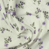 Purple Flowers Pointelle Knit, Polyester — photo 3