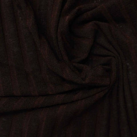 Polyester Stretch Rib Knit Fabric, 140 gsm, 165 cm — Brown