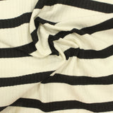 Black Horizontal-Stripe Rib Knit, Viscose-Poly — photo 3