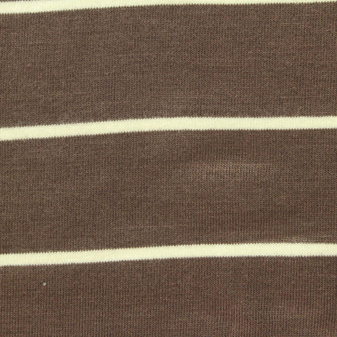Brown Stripe Jersey Knit, Viscose