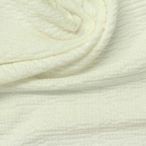 Viscose Polyester Stretch Crepe Fabric, 210 gsm, 160 cm — White