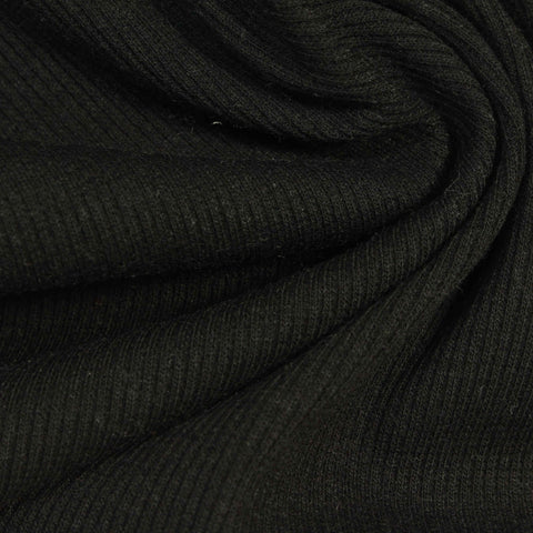 Black Rib Knit, Poly-Viscose