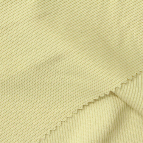 Polyester Stretch Rib Knit Fabric, 281 gsm, 133 cm — Yellow