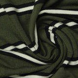 Black Horizontal-Stripe Jersey Knit, Viscose — photo 3