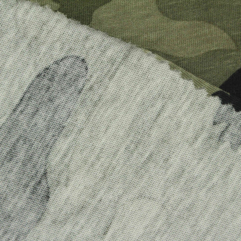 Green Camo Jersey Knit, Cotton-Viscose