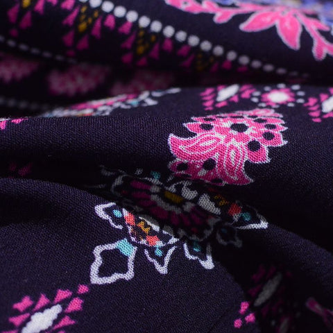 Pink Floral Crepe, Viscose