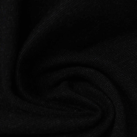 Viscose Nylon Stretch Ponte Knit Fabric, 330 gsm, 150 cm — Black