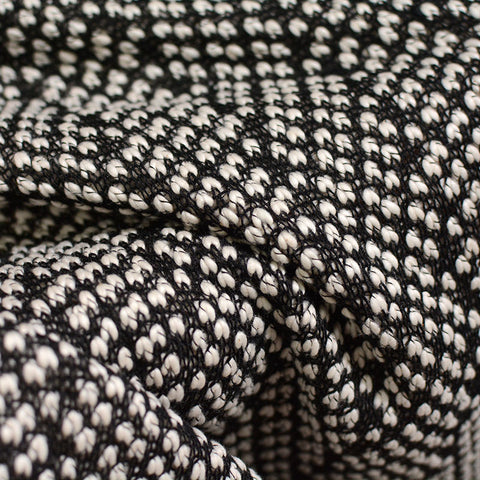 Black Textured Chunky Knit, Polyester, 360 gsm