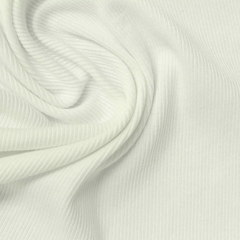 Cotton Stretch Rib Knit Fabric, 190 gsm, 100 cm — Beige