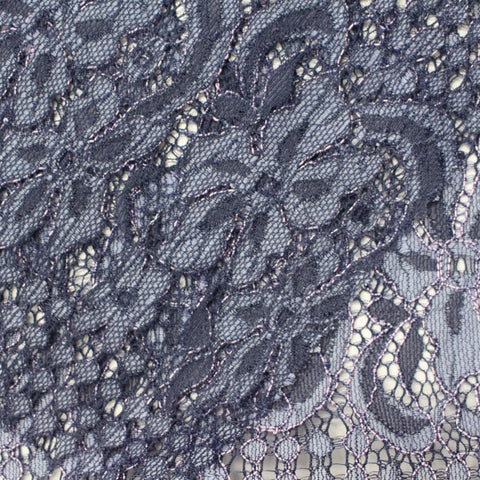 Blue Bold-Floral Lace, Nylon-Viscose