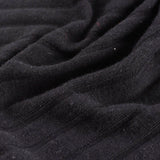 Viscose Polyester Stretch Rib Knit Fabric, 265 gsm — Black — photo 3