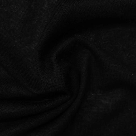 Polyester Stretch Jersey Knit Fabric, 153 gsm, 150 cm — Black