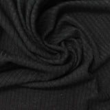 Viscose Polyester Stretch Rib Knit Fabric, 210 gsm, 145 cm — Black — photo 3