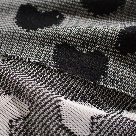 Black Heart Interlock Knit, Polyester