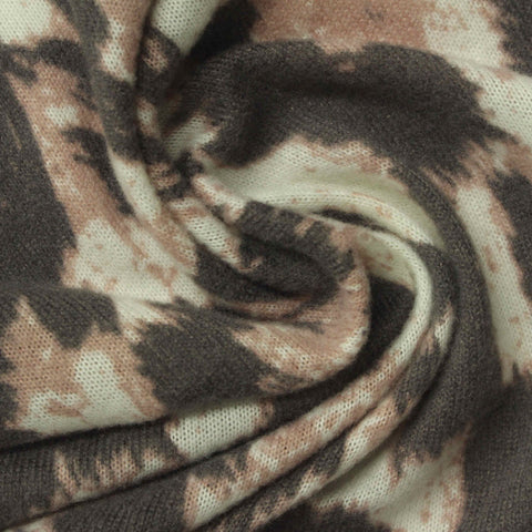 Dark Brown Animal Print Chunky Knit, Polyester