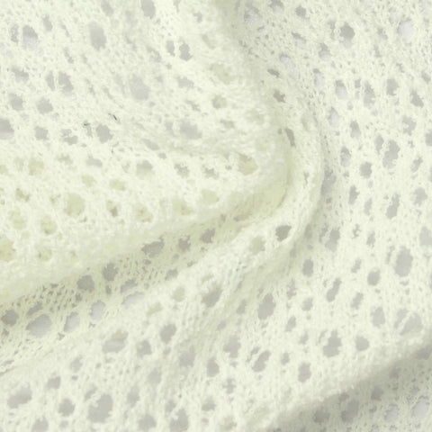Cream Openwork Chunky Knit, Polyester, 340 gsm