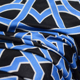 Blue Geometric Linen-Look, Polyester — photo 3