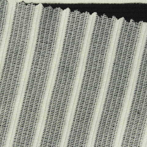 Black Horizontal-Stripe Knit, Poly-Viscose, 298 gsm