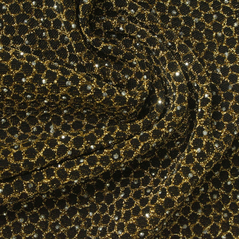 Gold Honeycomb Jacquard, Poly-Spandex, 180 gsm
