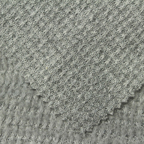 Dark Grey Marl Waffle Knit, Polyester, 188 gsm