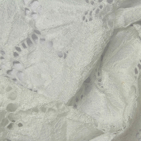 White Floral Lace, Nylon, 145 cm