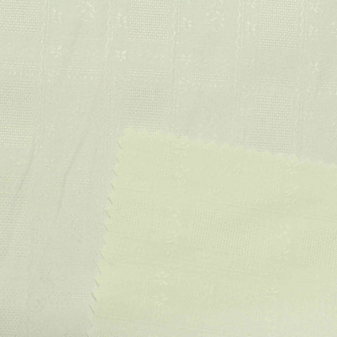 White Geometric-Square Jacquard, Poly-Cotton
