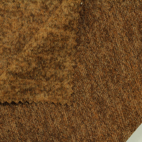 Brown Marl Jersey Knit, Poly-Cotton, 220 gsm