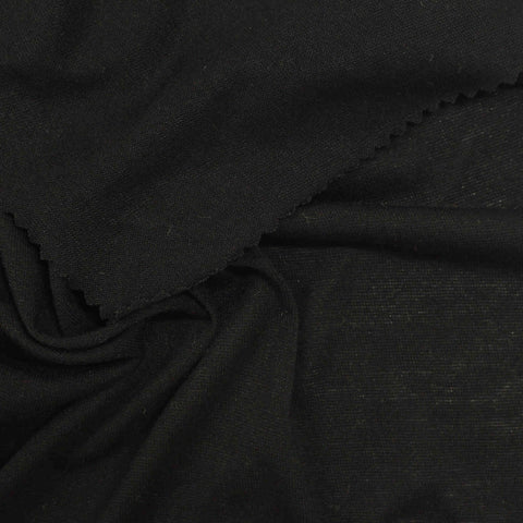 Viscose Stretch Jersey Knit Fabric, 132 gsm — Black